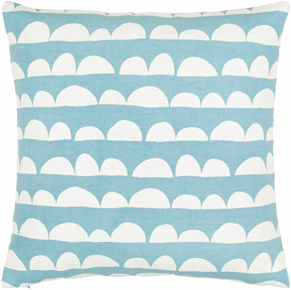 Zastron Sky Blue Waves Throw Pillow - Clearance