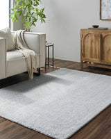 Zareh Gray Blue Solid Area Rug - Clearance