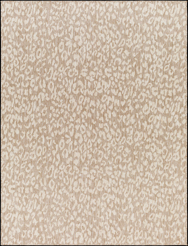 Alia Leopard Print Beige Performance Rug - Clearance