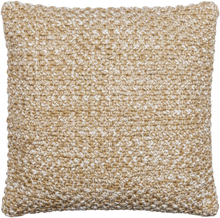 Delin Beige Quilted Texture Cottage Polyester Accent Pillow