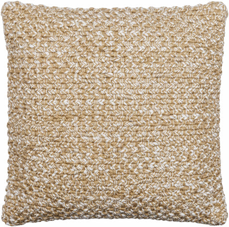 Delin Beige Quilted Texture Cottage Polyester Accent Pillow