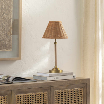 Zakharivka Gold Rattan Table Lamp