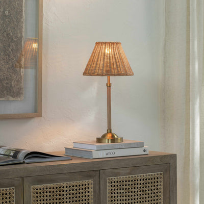 Zakharivka Gold Rattan Table Lamp