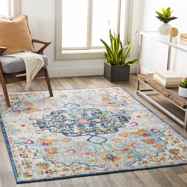 Zoar Blue Medallion Area Rug