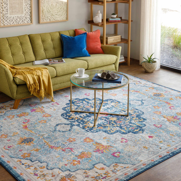 Zoar Blue Medallion Area Rug