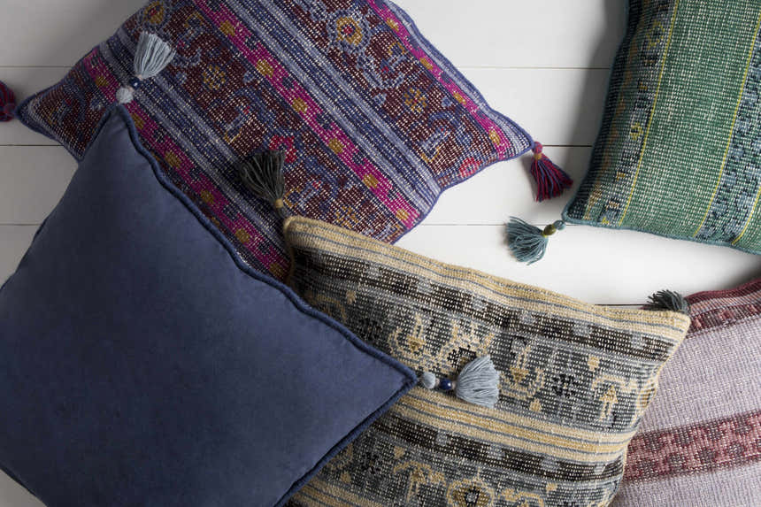 Longwarry Multicolor Tribal Tassel Floor Pillow - Clearance