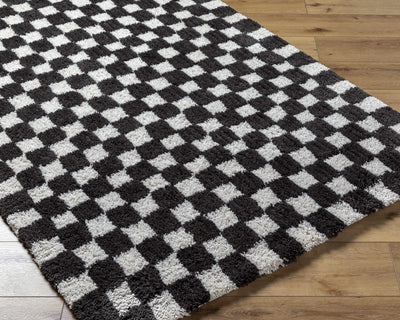 Zveha Black&White Checkered Plush Carpet