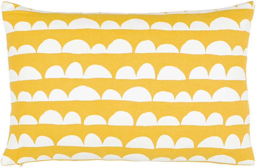 Zuni Yellow Scallop Pattern Throw Pillow - Clearance