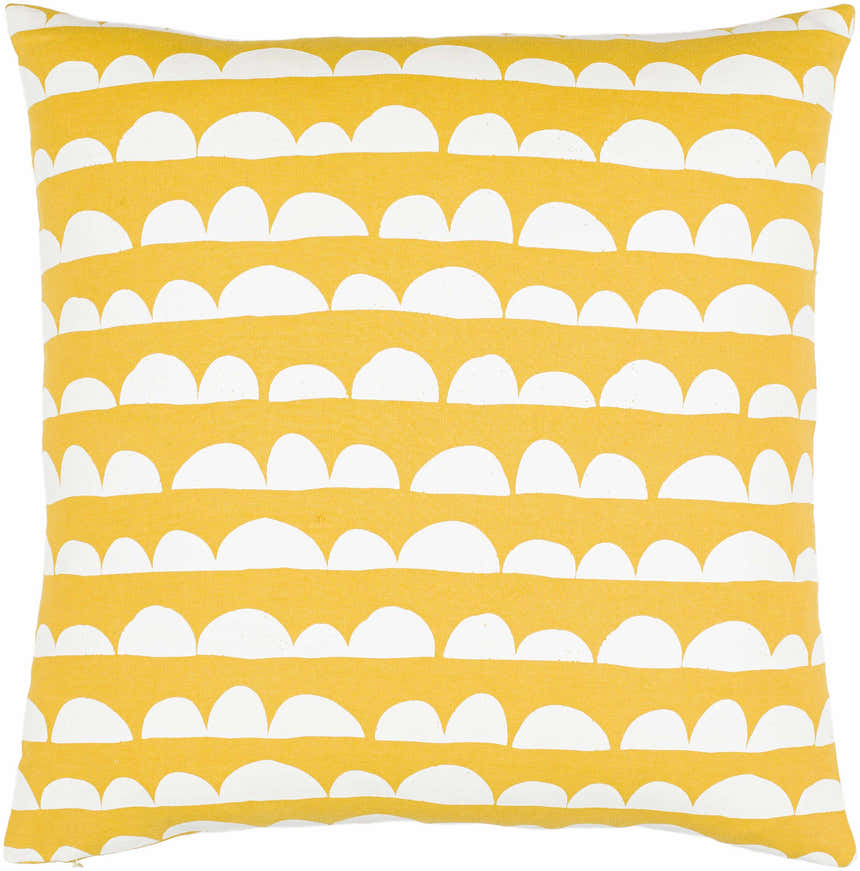 Zuni Yellow Scallop Pattern Throw Pillow - Clearance